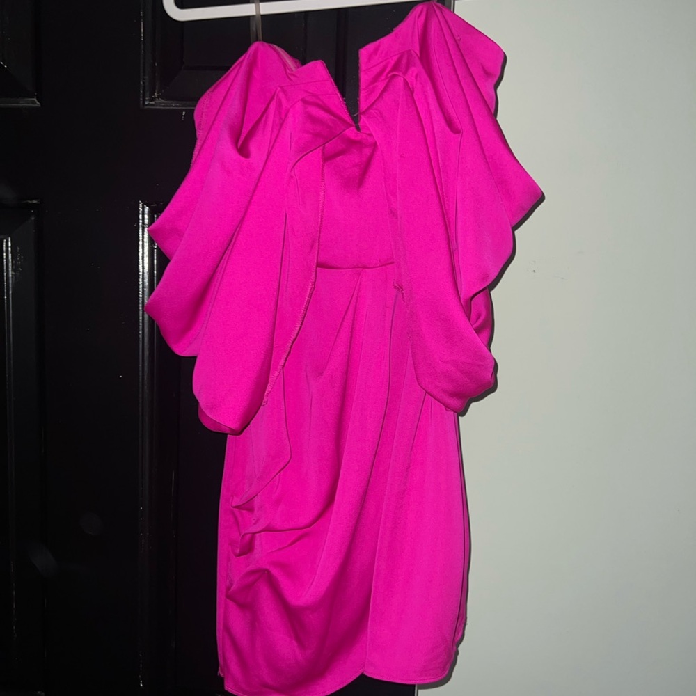 DO+BE Vibrant Pink Ruffle Mini Dress